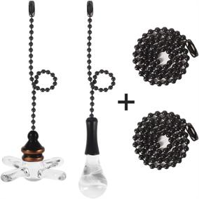 img 3 attached to Ginoya Ceiling Fan Pull Chain Set - 2 Pack Cords with 2 Beaded Ball Extension Chains (Light Bulb and Fan), 12 Inches Each