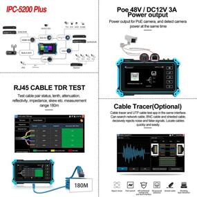 img 1 attached to Тестер IP-камеры, IPC-5200 Plus 8MP AHD CVI TVI SDI CVBS IP Камера Тест 4K HD Дисплей Видео Монитор 5-дюймовый IPS Сенсорный экран IPC Тестер - поддержка POE, PTZ, WiFi, RS485, входы HDMI и VGA с выходом DC12V.