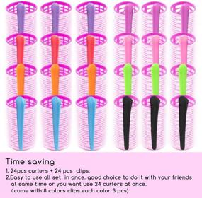 img 2 attached to Heatless Hair Curlers and Hair Rollers Set - Spiral Curls, No Heat, 2 Sizes (24 Pcs) with Hair Clips and Comb