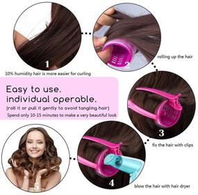 img 3 attached to Heatless Hair Curlers and Hair Rollers Set - Spiral Curls, No Heat, 2 Sizes (24 Pcs) with Hair Clips and Comb