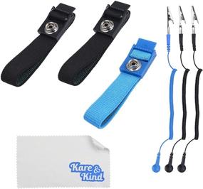 img 4 attached to 🔌 Kare &amp; Kind (3-Pack) Anti-Static Wrist Straps - Reusable - Grounding Wire & Alligator Clip - Adjustable Straps, Extra Long Coiled Cord - Sensitive Electronics, PC & Phone Repair