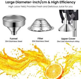 img 2 attached to 🍊 Frifer Commercial Manual Citrus Juicer Hand Press - Heavy Duty Cast Iron Fuselage and Base, Stainless Steel Funnel & Filter Screen - Long-lasting and Effortless Cleaning (Black)