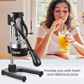 img 1 attached to 🍊 Frifer Commercial Manual Citrus Juicer Hand Press - Heavy Duty Cast Iron Fuselage and Base, Stainless Steel Funnel & Filter Screen - Long-lasting and Effortless Cleaning (Black)