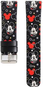 img 4 attached to 🐭 Sufcusny Cute Cartoon Leather Band Strap with Lovely Style – Wristband Bracelet for Fitbit Versa 2/Versa/Versa Lite/Versa SE, Black Mickey Design