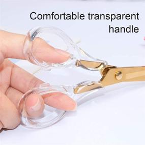 img 2 attached to ✂️ Clear Acrylic Gold Craft Scissors: Premium Stainless Steel Cutting Tool for Home, Office, and School