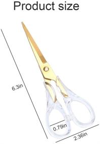 img 1 attached to ✂️ Clear Acrylic Gold Craft Scissors: Premium Stainless Steel Cutting Tool for Home, Office, and School