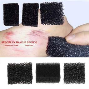 img 3 attached to 🎃 Enhance Your Cosplay with MEICOLY Stipple Sponge: Halloween Makeup, Xmas Blood, Scar, Stubble, Wound, and Special Effects - 3pcs, Black