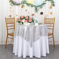 💎 square silver sequin tablecloth - select color & size | 50"x50" | customizable option | sequin overlays, runners, gatsby wedding, glam wedding decor, vintage weddings logo