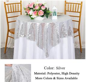 img 2 attached to 💎 Square Silver Sequin Tablecloth - Select Color & Size | 50"x50" | Customizable Option | Sequin Overlays, Runners, Gatsby Wedding, Glam Wedding Decor, Vintage Weddings