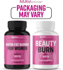 img 1 attached to 💊 MAV Nutrition Biotin Fat Burners for Women - Weight Loss & Appetite Suppressant Diet Pills with Apple Cider Vinegar, Green Tea Extract - Gluten Free, Non-GMO, Vegetarian Friendly - 60 Count