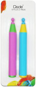 img 4 attached to CISCLE Youth Series Kids Stylus Pen - Fun Crayon Stylus for Apple iPad Air Mini Pro, Kids Edition Tablet, Dragon Touch, Galaxy Tab A E, Chromo Android Tablets (2 Pack)