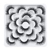 🔥 premium collection: 10 pairs of professional reusable 3d mink false eyelashes - natural, thick, and fluffy faux mink lashes logo