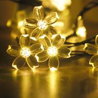 🌸 mankinlu solar outdoor cherry blossom string lights - 23ft, 50 leds - waterproof solar fairy flower lights for christmas tree, home, lawn, wedding, patio, party, and holiday decorations in warm white логотип