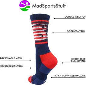 img 2 attached to MadSportsStuff Distressed American Socks White