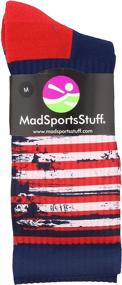 img 3 attached to MadSportsStuff Distressed American Socks White