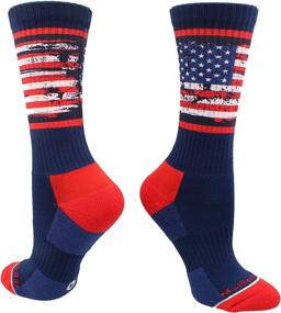 img 4 attached to MadSportsStuff Distressed American Socks White