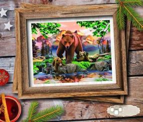 img 2 attached to 🐻 HJAA DIY 5D Diamond Painting Kit for Adults: Stunning Bear Family Riverside Wall Decor (16x12inch)