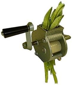 img 4 attached to 🌾 Heavy Duty Manual Hand Crank Rotary String Bean Frencher/Slicer/Cutter with Clamp - Enamel Cast Aluminum & Stainless Steel Blades