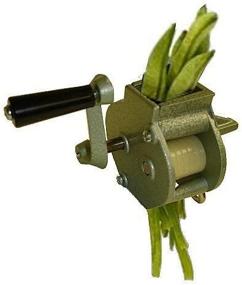 img 1 attached to 🌾 Heavy Duty Manual Hand Crank Rotary String Bean Frencher/Slicer/Cutter with Clamp - Enamel Cast Aluminum & Stainless Steel Blades