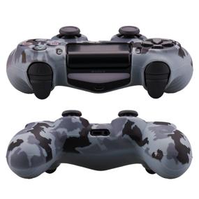 img 2 attached to 🎮 YoRHa Water Transfer Printing Silicone Cover Skin Case for Sony PS4/slim/Pro Dualshock 4 Controller x 1 (Snow) - Comes with Pro Thumb Grips x 8