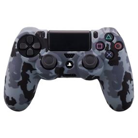 img 3 attached to 🎮 YoRHa Water Transfer Printing Silicone Cover Skin Case for Sony PS4/slim/Pro Dualshock 4 Controller x 1 (Snow) - Comes with Pro Thumb Grips x 8