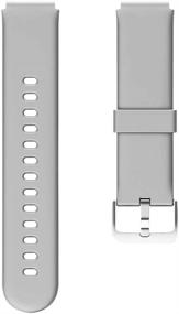 img 3 attached to Soft Silicone Smart Watch Bands Replacement Straps Bands For YAMAY SW021 SW023 ID205L ID205U ID205S Smart Watch (Gray)