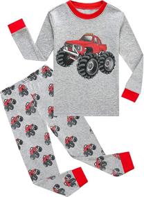 img 4 attached to 🚚 Boys Toddler Pajamas Monster Truck - 100% Cotton Kids Dinosaur 2-Piece Truck PJs Sleepwear Sets 2-7 Years