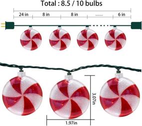 img 3 attached to Romasaty Candy Christmas String Lights - 8.5Ft, Sugar Peppermints Candy Lights - 10 Bulbs, Outdoor & Indoor Christmas Party Tree Decoration Lights