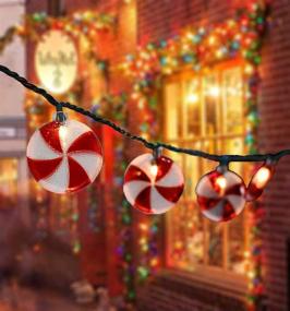 img 2 attached to Romasaty Candy Christmas String Lights - 8.5Ft, Sugar Peppermints Candy Lights - 10 Bulbs, Outdoor & Indoor Christmas Party Tree Decoration Lights