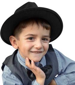 img 4 attached to Adorable KUJUHA Kid Wide Brim Fedora Hats: Stylish Bowler Cap for Boys and Girls, Perfect for Baby to Toddler