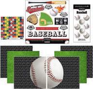 🏀 go big baseball: scrapbook customs themed paper and stickers kit logo