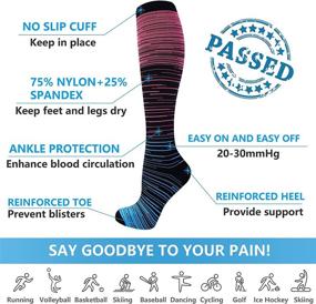 img 2 attached to 🧦 Men & Women's Bropite Compression Socks - 6 Pairs of Medical Knee High Stockings with 20-30mmHg for Optimal Support