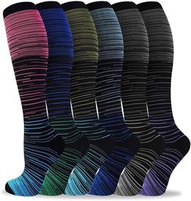 img 4 attached to 🧦 Men & Women's Bropite Compression Socks - 6 Pairs of Medical Knee High Stockings with 20-30mmHg for Optimal Support