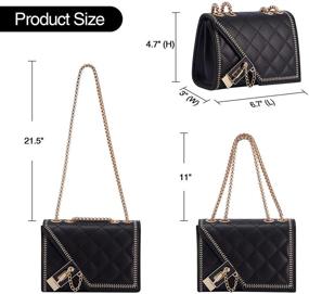 img 3 attached to Womens Rhombic Quilted Crossbody Bag