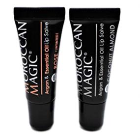 img 2 attached to Moroccan Magic Organic Lip Salve Pack - Natural Cold Pressed Argan & Essential Oils Lip Care - Smooth Application - Non-Toxic & Cruelty Free - Coconut Almond & Rose - 2 Pack