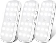 🔦 motion sensor night light, usb rechargeable closet lights - cool white led, magnetic strip - ideal for bedroom, toilet, stairs, cabinet, kitchen - 3 pack логотип