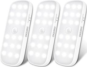 img 4 attached to 🔦 Motion Sensor Night Light, USB Rechargeable Closet Lights - Cool White LED, Magnetic Strip - Ideal for Bedroom, Toilet, Stairs, Cabinet, Kitchen - 3 Pack