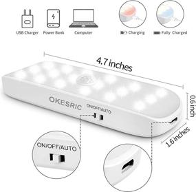 img 3 attached to 🔦 Motion Sensor Night Light, USB Rechargeable Closet Lights - Cool White LED, Magnetic Strip - Ideal for Bedroom, Toilet, Stairs, Cabinet, Kitchen - 3 Pack