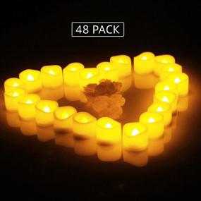 img 3 attached to Candle Choice Votive Candles 48 Pack - Flameless LED Tea Lights for Decor - Battery Operated Flickering Small Tealights - Thanksgiving, Wedding, Birthday, Baby Party, Christmas, Halloween Decorations