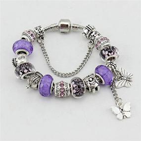 img 3 attached to 🦄 Women's Charm Bracelet with Unicorns Gifts, Murano Glass Beads, Butterfly, and Flower Charms