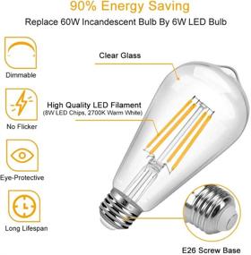 img 1 attached to 💡 Vintage Filament Dimmable Bathroom and Restaurant Lighting