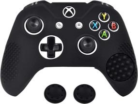 img 4 attached to 🎮 Enhanced Gaming Experience: Antil-Slip Silicone Controller Cover Protective Case for Xbox One S Slim/Xbox One X Controller - Black