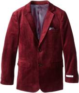 🧥 isaac mizrahi cranberry velvet blazer for boys, ideal for clothing, suits & sport coats logo