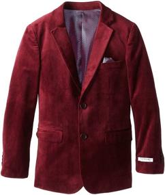 img 2 attached to 🧥 Isaac Mizrahi Cranberry Velvet Blazer for Boys, Ideal for Clothing, Suits & Sport Coats