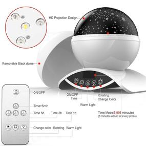 img 1 attached to Kids Star Projector Night Light - Chargeable Baby Bedroom Night Light Projector with Timer Remote and Gift - White