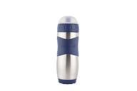 kid basix safe sporter: 16oz stainless steel water bottle with easy pull spout, dishwasher safe - navy logo