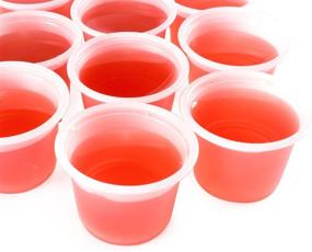 img 1 attached to 🥤 125 Pack of 1 Ounce Mini Clear Plastic Cups with Lids for Jello Shots, Condiment Sauces, Dips, Souffle - Ideal for Restaurants, Parties, and Events