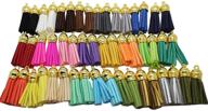 📱 45-piece set of multi-colored leather tassels with gold caps - cell phone straps/diy charms logo