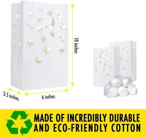 img 1 attached to 🕯️ White Luminary Candle Bags with Stars Moon: Reusable, Fire-Retardant Wedding Lanterns for Engagement, Valentine, and Special Events – 20 pcs