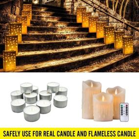 img 2 attached to 🕯️ White Luminary Candle Bags with Stars Moon: Reusable, Fire-Retardant Wedding Lanterns for Engagement, Valentine, and Special Events – 20 pcs